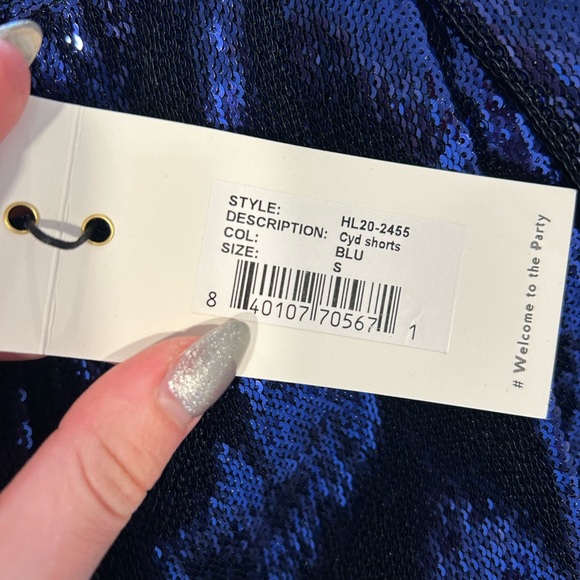 Retrofete blue sequin blazer and shorts set- myma jacket - Picture 7 of 14